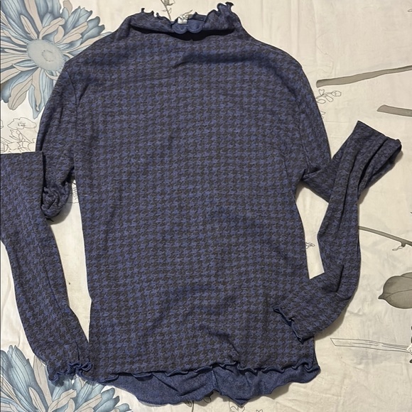 Free People Elegant Purple Houndstooth Women's Top - Picture 3 of 5
